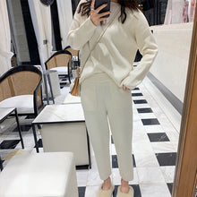 Load image into Gallery viewer, Cashmere Knitted Women's Sweater Pants Suit Autumn Ankle-length Sports Suits Female 2019 Fashion Batwing Sleeve 2 Piece Sets