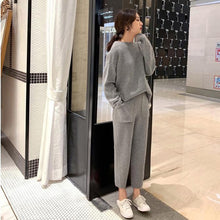 Load image into Gallery viewer, Cashmere Knitted Women's Sweater Pants Suit Autumn Ankle-length Sports Suits Female 2019 Fashion Batwing Sleeve 2 Piece Sets