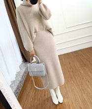 Load image into Gallery viewer, Autumn Winter Cashmere Sweater For Women Outfits Korean Version Of The Loose Sweater Women's Knitted Two-piece Set Skirt Suits