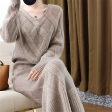Load image into Gallery viewer, New 2019 Winter Knitted Womans Suits Thick Loose Sweater + Pencil Skirts Sets for Woman Casual Ladies Two-pieces Suit Quality