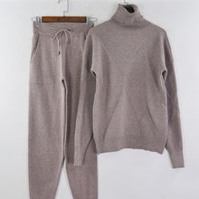 Load image into Gallery viewer, MVGIRLRU Woman Sweater Suits Casual  Knit Tracksuit Turtleneck Pullovers+pants Two Piece Sets Female Outfits