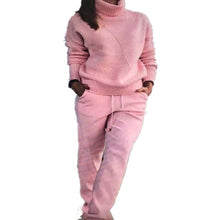 Load image into Gallery viewer, MVGIRLRU Woman Sweater Suits Casual  Knit Tracksuit Turtleneck Pullovers+pants Two Piece Sets Female Outfits